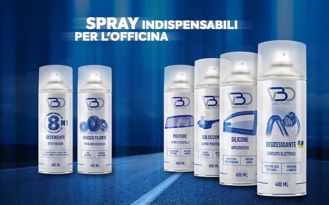 Linea chimica professionale VBD Parts: spray per l'officina